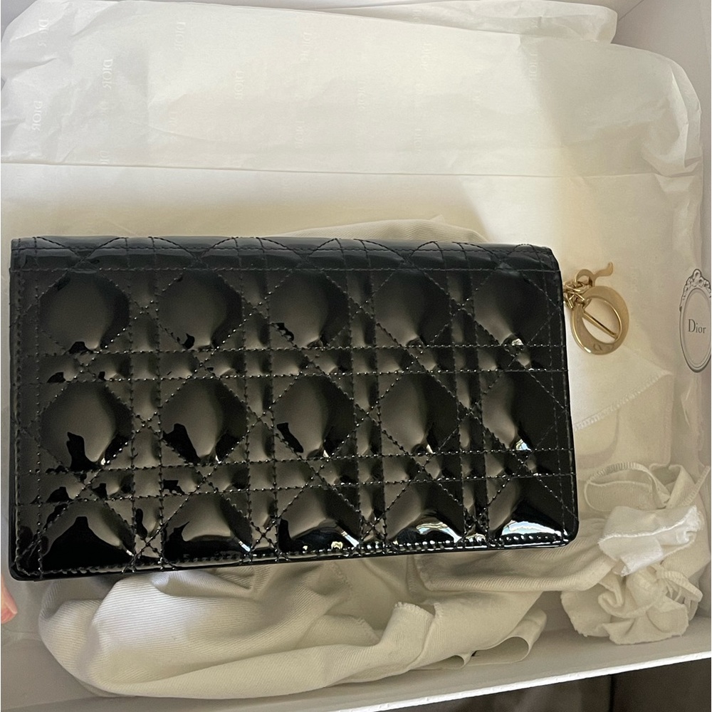 Dior patent lady dior pouch